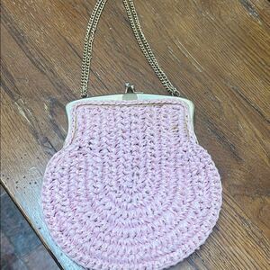 Marcus brothers Pink Woven Chain Strap Bag